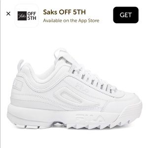 New All white Fila Collection Disrupter II Sneaker